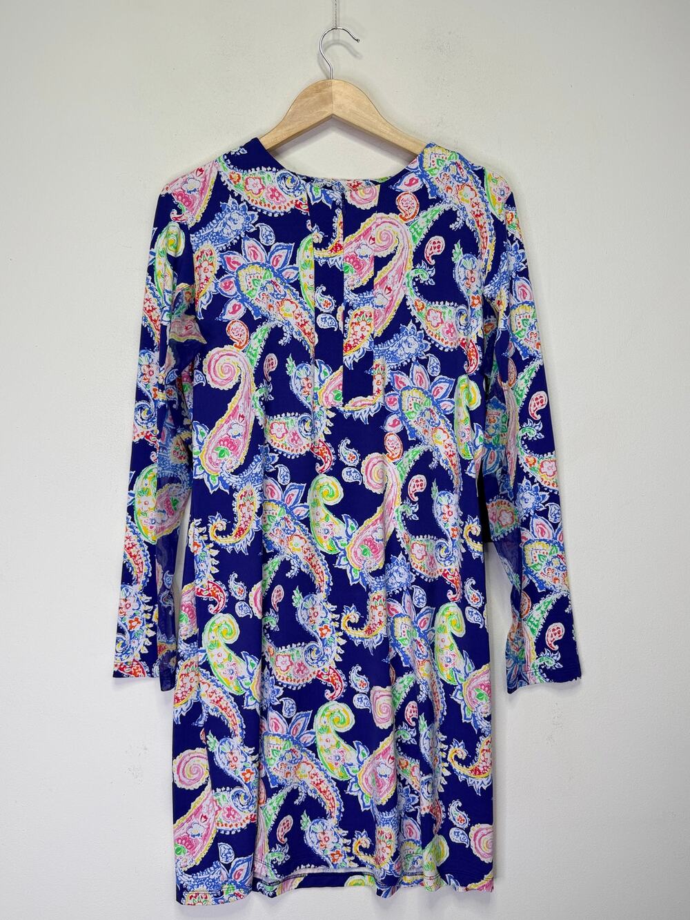 IBKUL Golf Dress Womens L Navy Paisley Long Sleeve UPF 50 Tennis Pickleball NWT